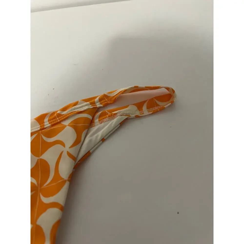 NWT L*Space Women's Swimwear Camdyn Bikini Bottom Bitsy Cut Orange Cream Size S